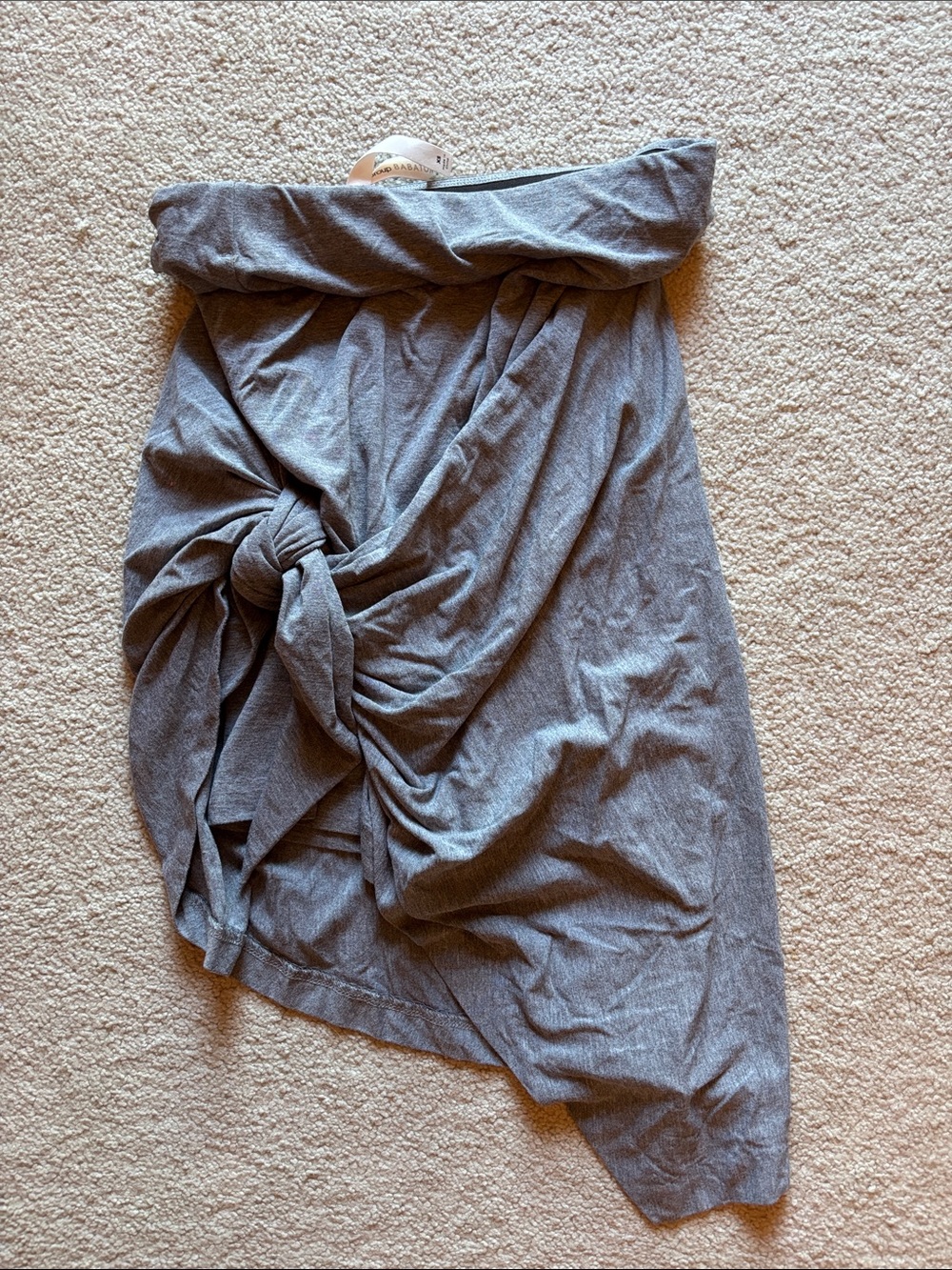 NWOT Babaton (Aritzia) Women’s Gray Asymmetric Knot Skirt